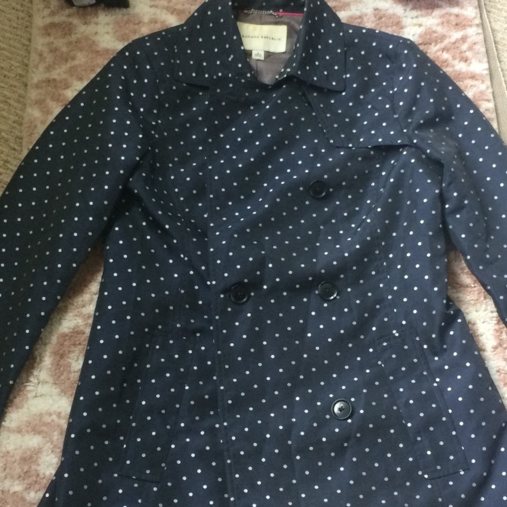 Navy blue raincoat